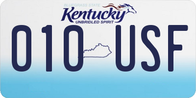 KY license plate 010USF