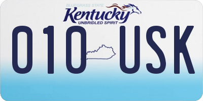 KY license plate 010USK