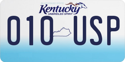 KY license plate 010USP