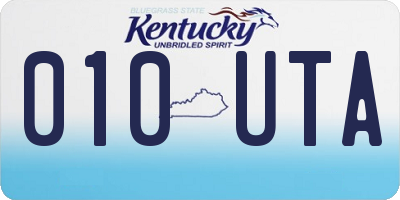 KY license plate 010UTA