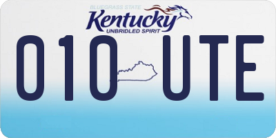 KY license plate 010UTE