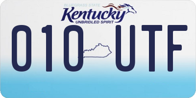KY license plate 010UTF