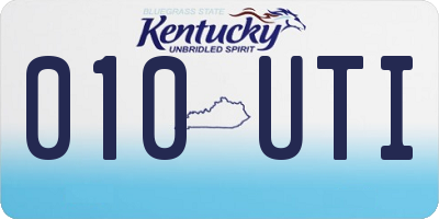 KY license plate 010UTI