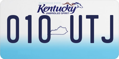 KY license plate 010UTJ