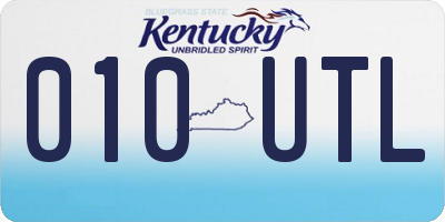 KY license plate 010UTL