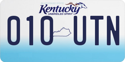 KY license plate 010UTN
