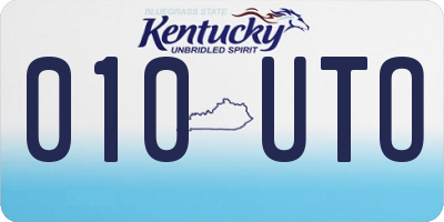 KY license plate 010UTO