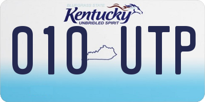 KY license plate 010UTP