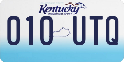 KY license plate 010UTQ