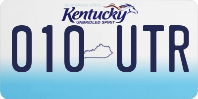 KY license plate 010UTR