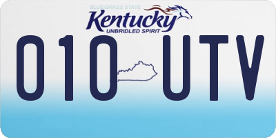 KY license plate 010UTV