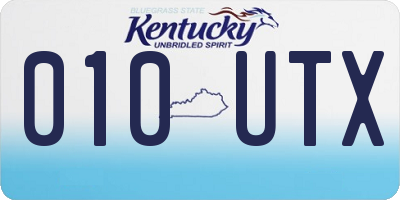 KY license plate 010UTX