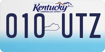 KY license plate 010UTZ