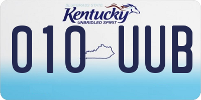 KY license plate 010UUB