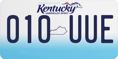 KY license plate 010UUE