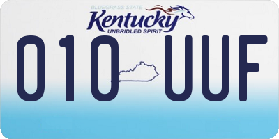 KY license plate 010UUF