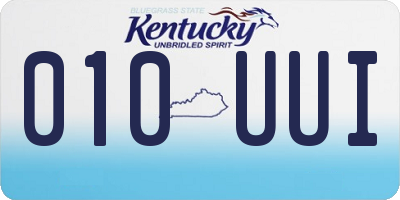 KY license plate 010UUI