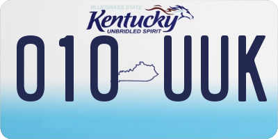 KY license plate 010UUK