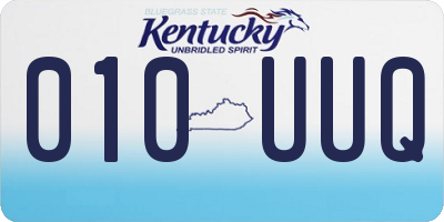 KY license plate 010UUQ