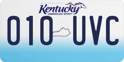 KY license plate 010UVC