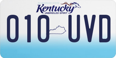 KY license plate 010UVD