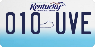 KY license plate 010UVE