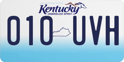 KY license plate 010UVH