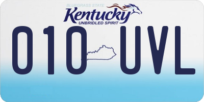 KY license plate 010UVL