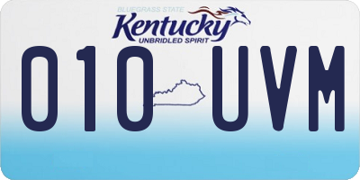 KY license plate 010UVM