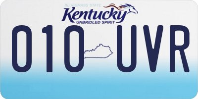 KY license plate 010UVR