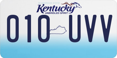 KY license plate 010UVV