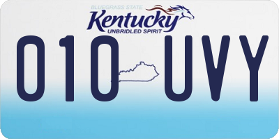 KY license plate 010UVY