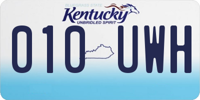 KY license plate 010UWH