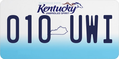 KY license plate 010UWI