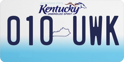 KY license plate 010UWK