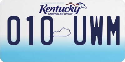 KY license plate 010UWM