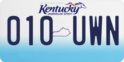 KY license plate 010UWN