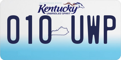 KY license plate 010UWP