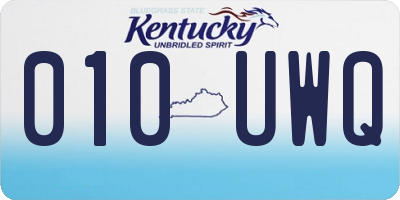 KY license plate 010UWQ