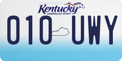 KY license plate 010UWY