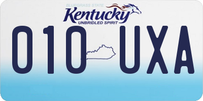 KY license plate 010UXA