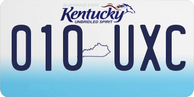 KY license plate 010UXC