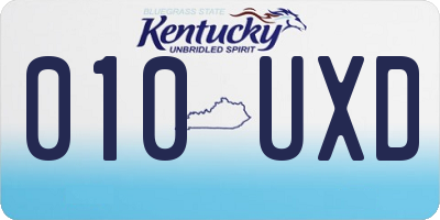 KY license plate 010UXD