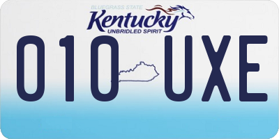 KY license plate 010UXE