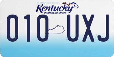 KY license plate 010UXJ