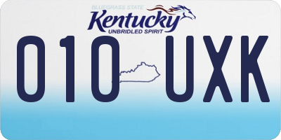 KY license plate 010UXK