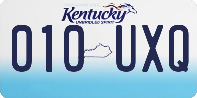 KY license plate 010UXQ