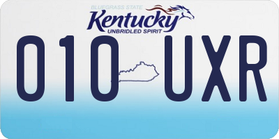 KY license plate 010UXR