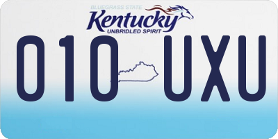 KY license plate 010UXU