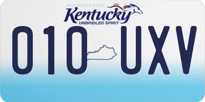 KY license plate 010UXV